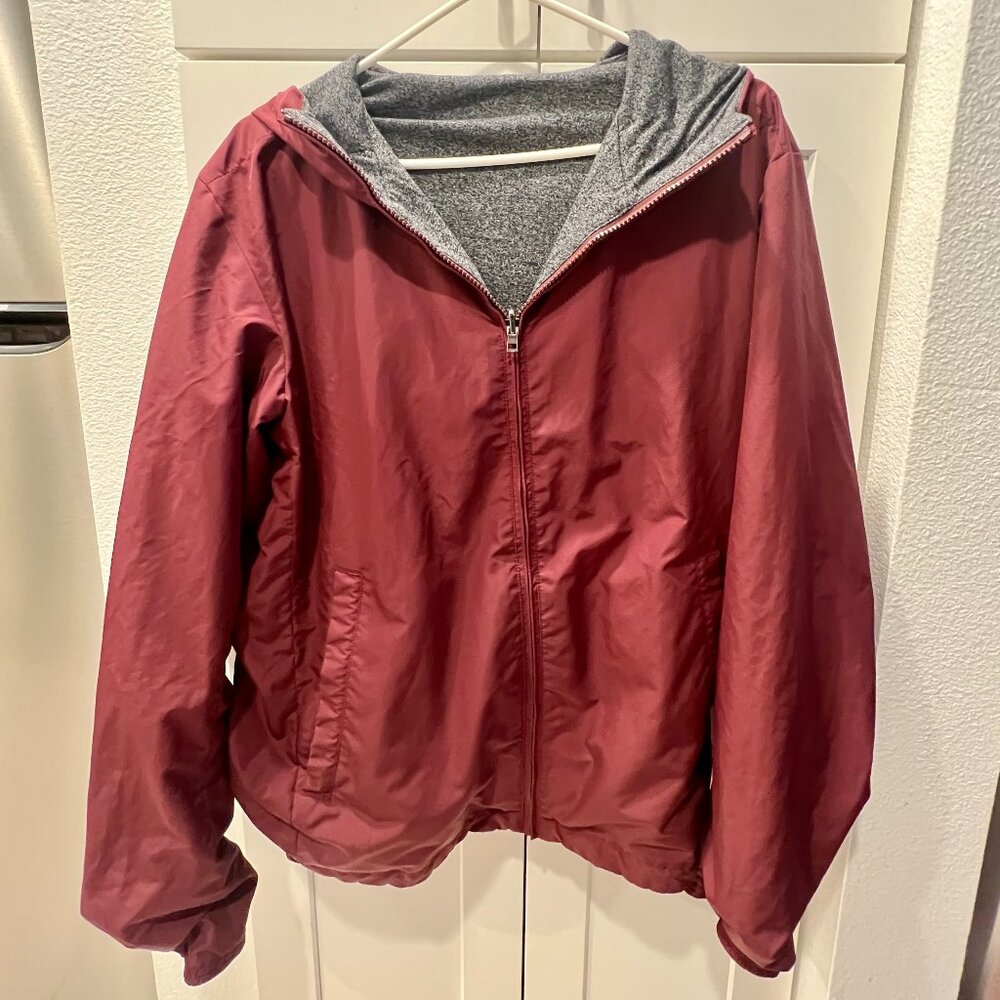 Men's Reversible Red/Gray Hooded Jacket